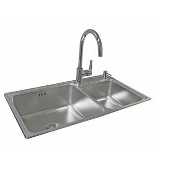 水槽双槽套餐 JOMOO不锈钢菜盆含龙头皂液器