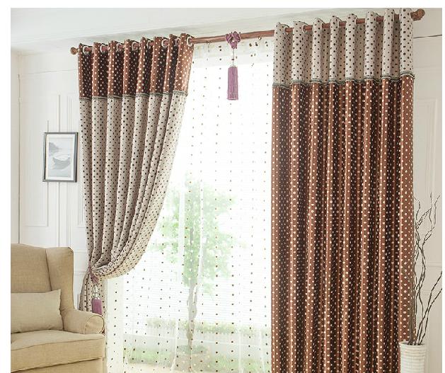 韩式高档遮光窗帘窗纱 客厅/卧室波点窗帘 