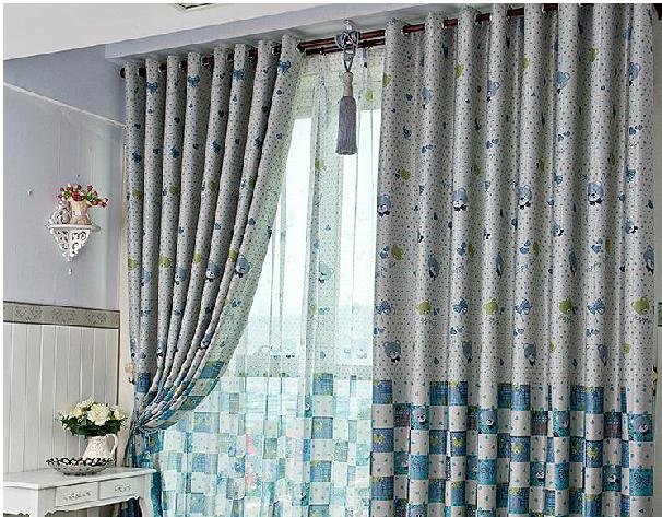 儿童卡通维尼熊全遮光窗帘/卧室/儿童房/窗帘/纱