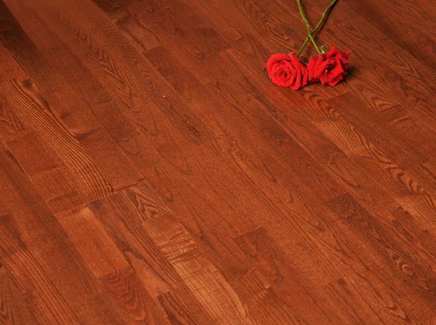 实木复合地板14mm 三层白蜡木 UV漆纯实木 