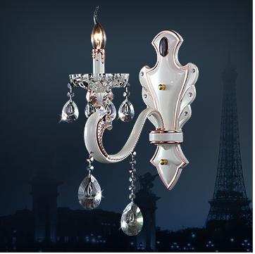 奢华水晶壁灯 欧式锌合金双色电镀灯饰 床头过道必备