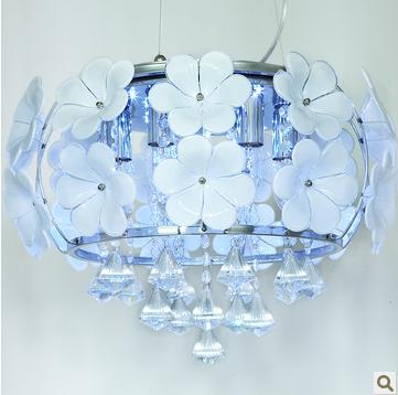 现代简约LED水晶灯灯花朵客厅水晶吊灯餐厅灯具卧室